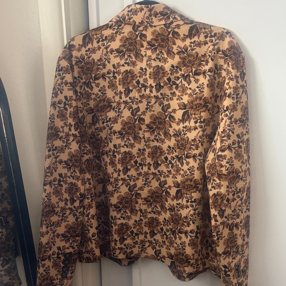 Free People Cali Box Floral Brown Blazer - Picture 4 of 5